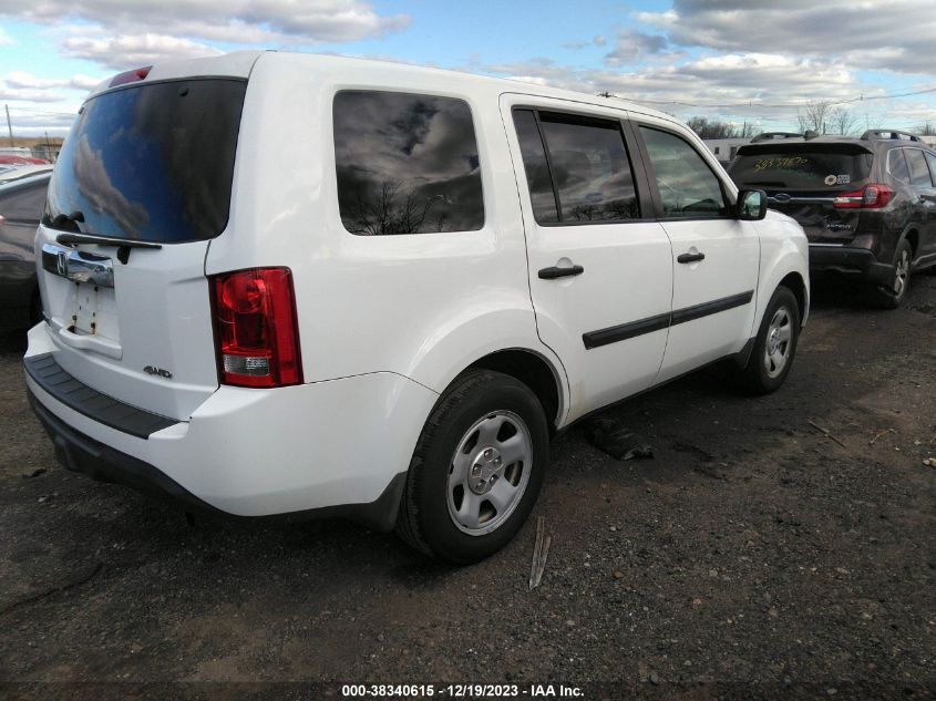 2013 HONDA PILOT LX - 5FNYF4H20DB055604