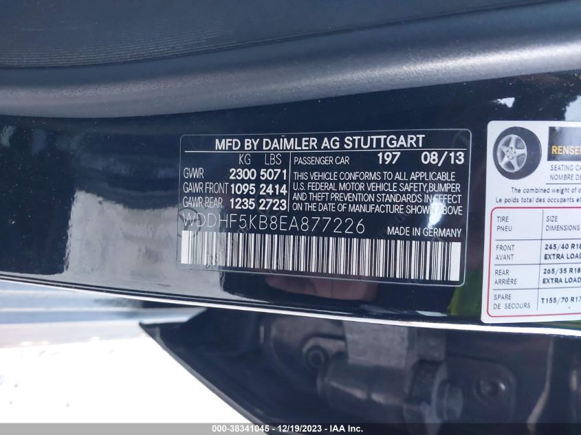 2014 MERCEDES-BENZ E 350 - WDDHF5KB8EA877226