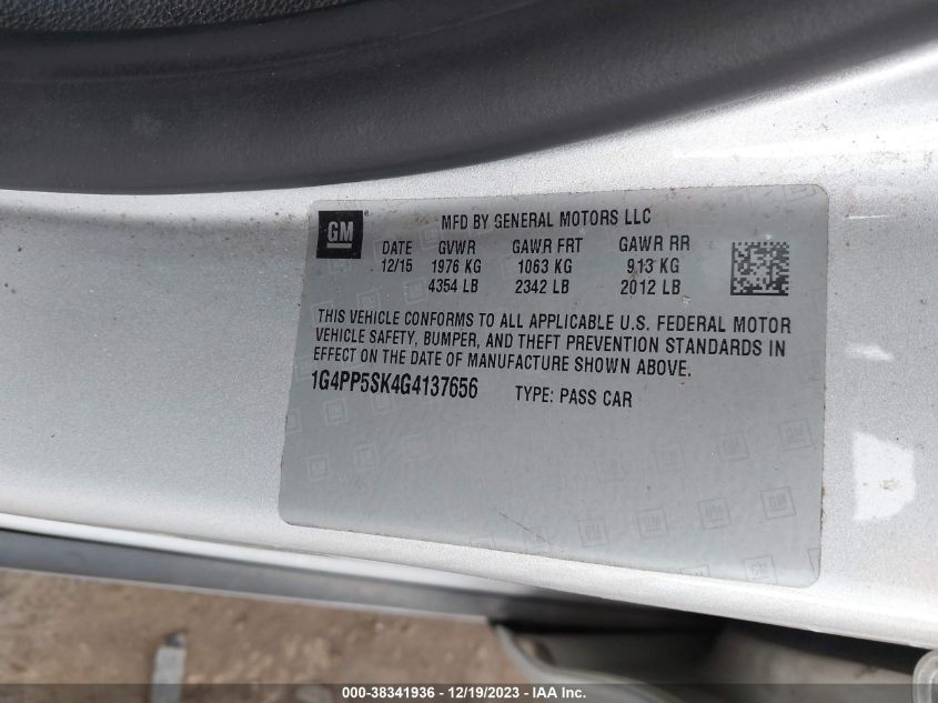 2016 BUICK VERANO - 1G4PP5SK4G4137656