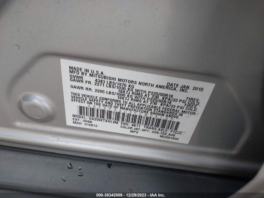 2015 MITSUBISHI OUTLANDER SPORT SE - 4A4AP4AU2FE024135