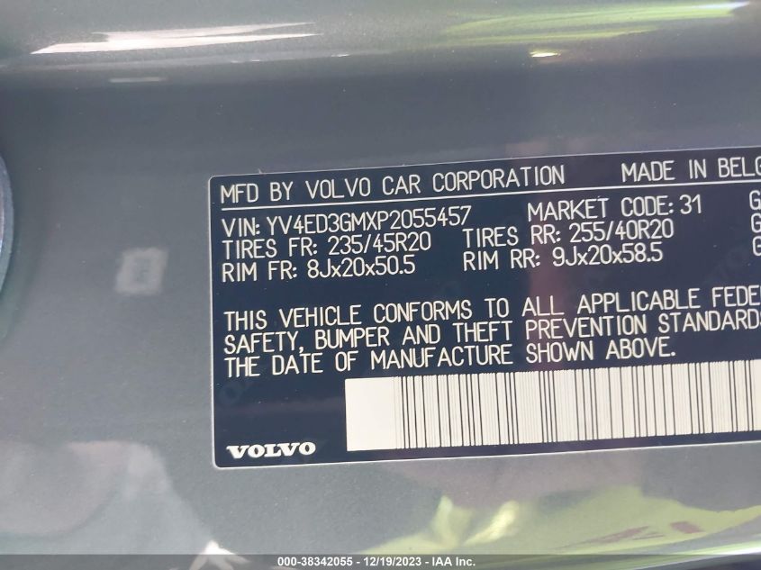 2023 VOLVO C40 RECHARGE PURE ELECTRIC TWIN ULTIMATE - YV4ED3GMXP2055457
