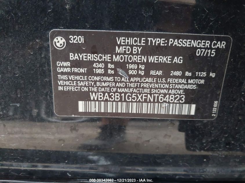 2015 BMW 320I - WBA3B1G5XFNT64823
