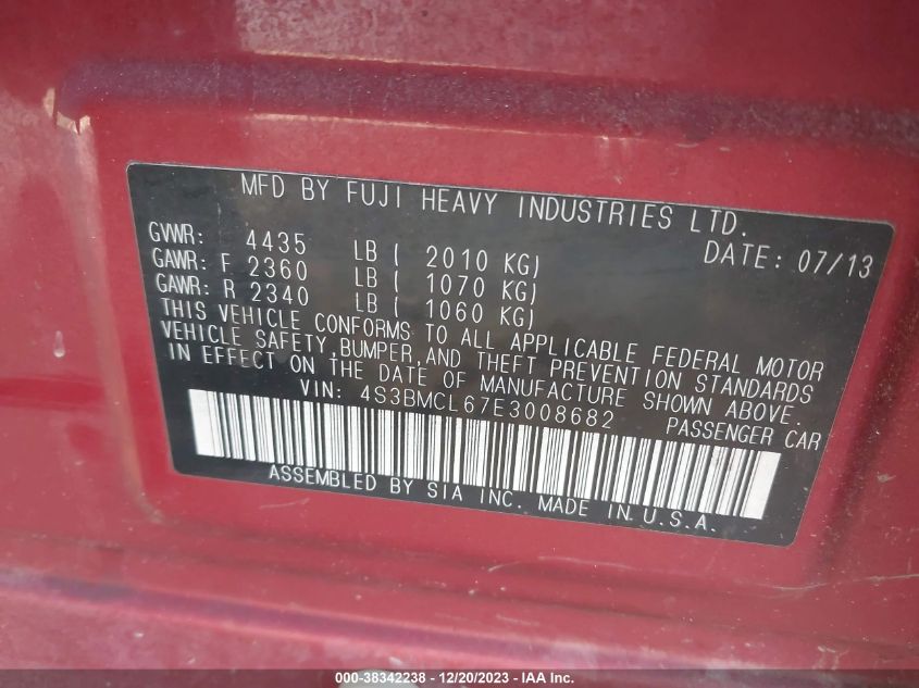 2014 SUBARU LEGACY 2.5I LIMITED - 4S3BMCL67E3008682