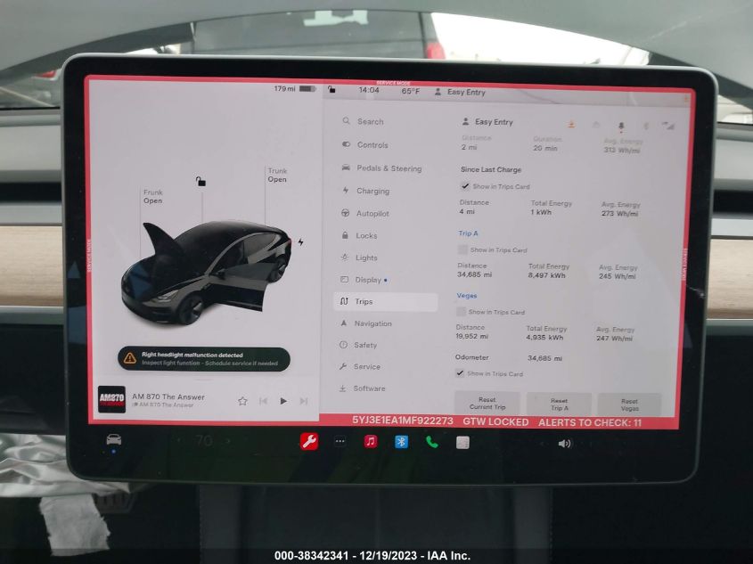 2021 TESLA MODEL 3 STANDARD RANGE PLUS REAR-WHEEL DRIVE - 5YJ3E1EA1MF922273