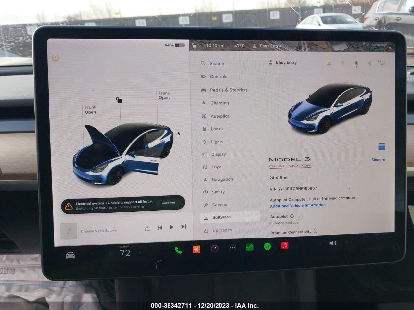 2022 TESLA MODEL 3 - 5YJ3E1EC9NF195967