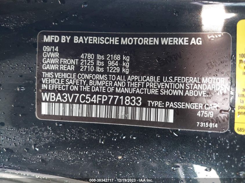 2015 BMW 428I - WBA3V7C54FP771833