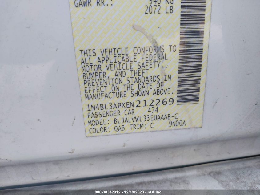 2014 NISSAN ALTIMA 3.5 SL - 1N4BL3APXEN212269