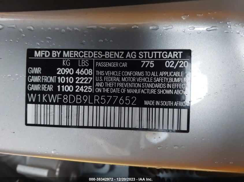 2020 MERCEDES-BENZ C 300 - W1KWF8DB9LR577652