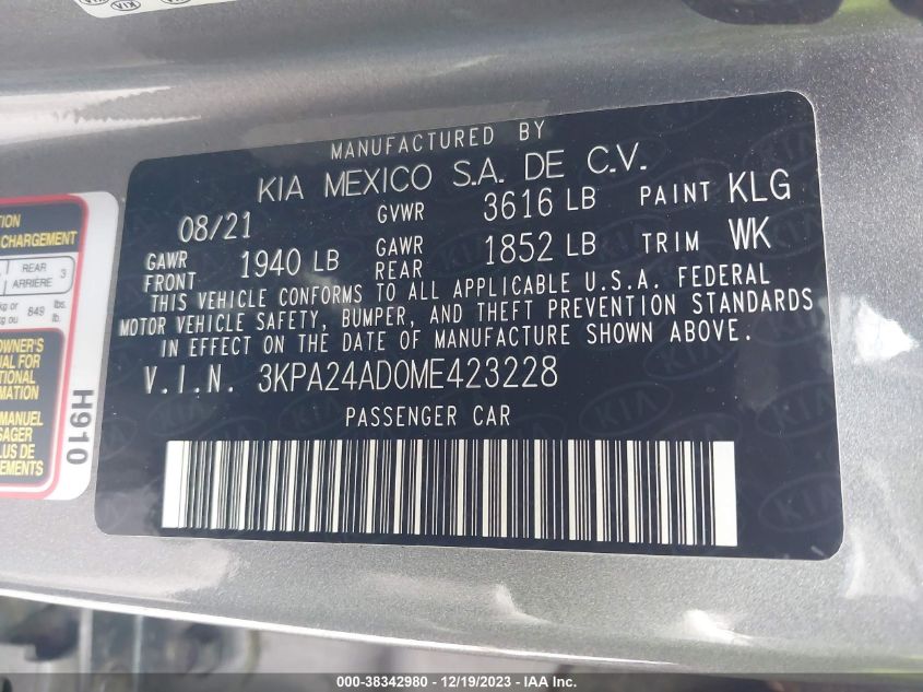 2021 KIA RIO LX/S - 3KPA24AD0ME423228