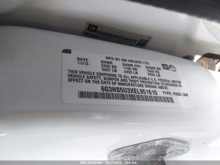 2014 CHEVROLET CAPRICE POLICE - 6G3NS5U3XEL951610