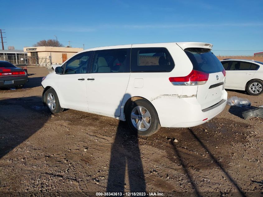 2013 TOYOTA SIENNA L V6 7 PASSENGER - 5TDZK3DC5DS391561