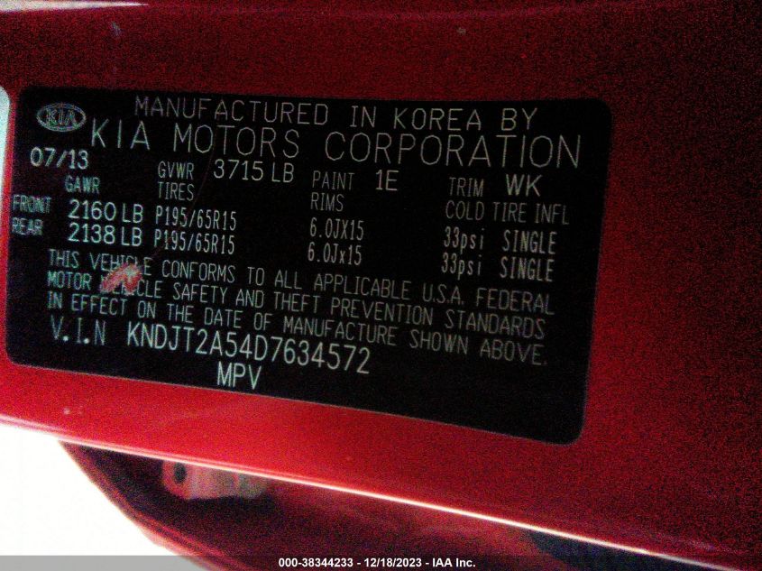 2013 KIA SOUL - KNDJT2A54D7634572