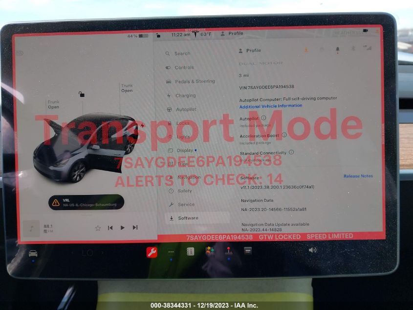 2023 TESLA MODEL Y - 7SAYGDEE6PA194538