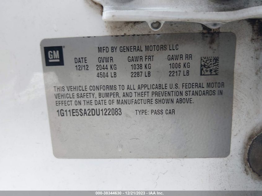 2013 CHEVROLET MALIBU 2LT - 1G11E5SA2DU122083