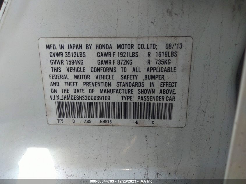 2013 HONDA FIT - JHMGE8H32DC069109