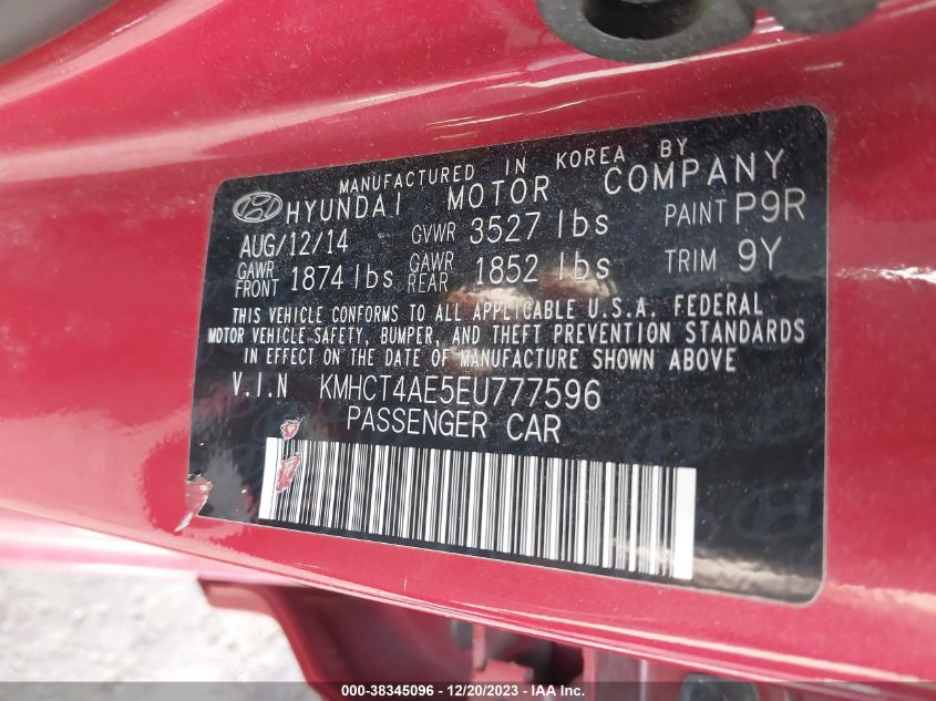 2014 HYUNDAI ACCENT GLS - KMHCT4AE5EU777596