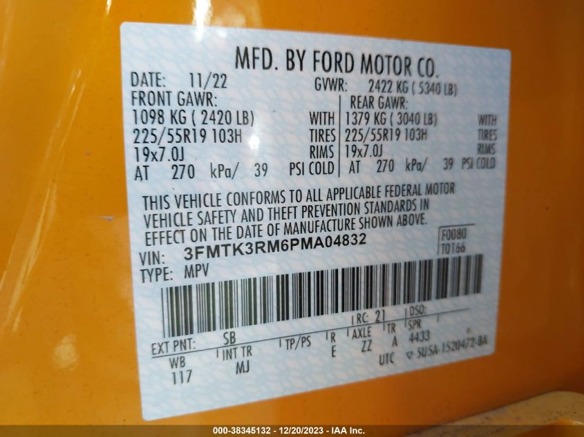 2023 FORD MUSTANG MACH-E PREMIUM - 3FMTK3RM6PMA04832