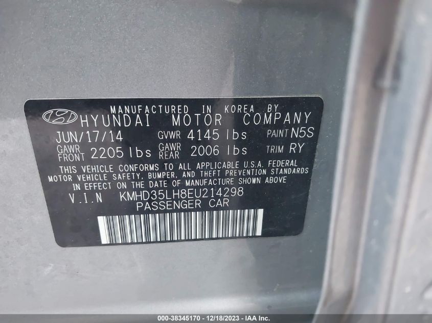 2014 HYUNDAI ELANTRA GT - KMHD35LH8EU214298