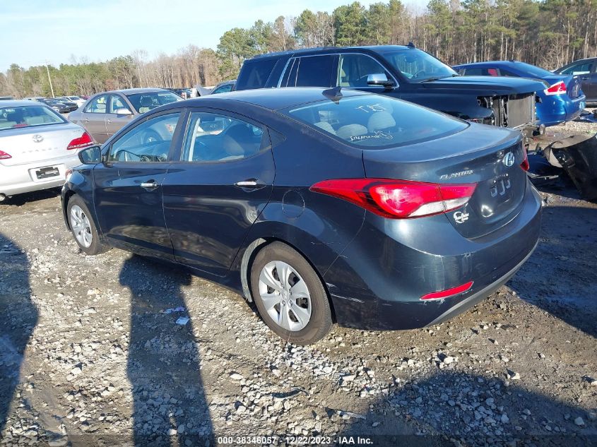 2016 HYUNDAI ELANTRA SE - 5NPDH4AEXGH725646