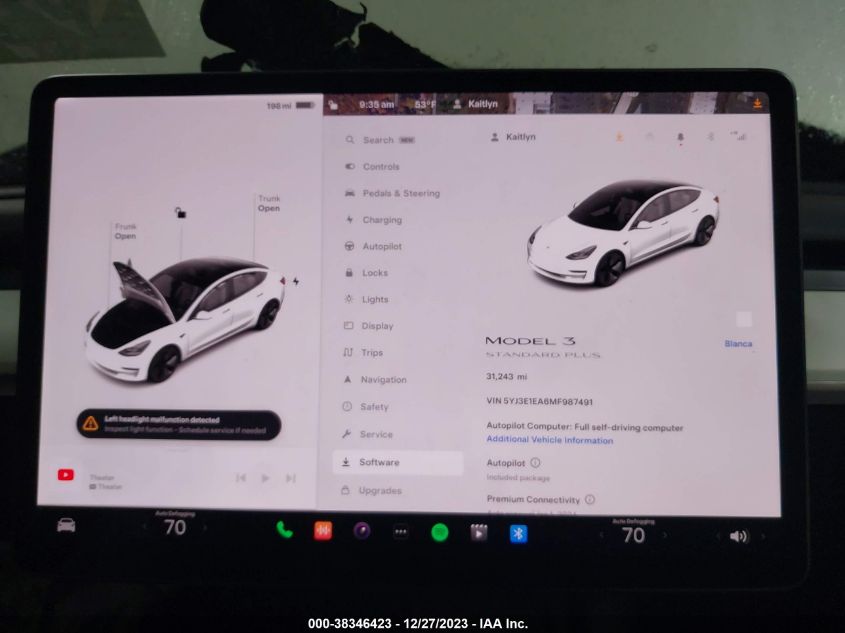 5YJ3E1EA6MF987491 | 2021 TESLA MODEL 3