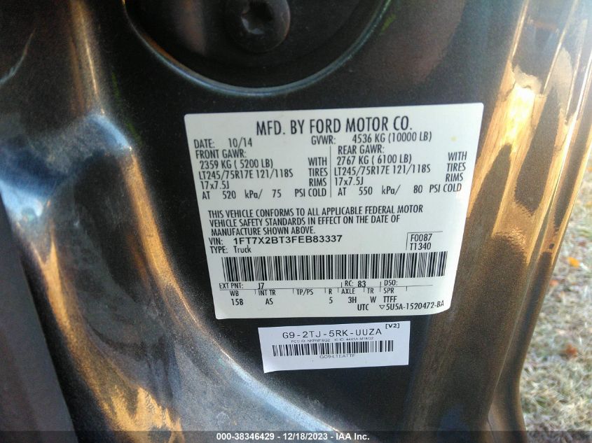 2015 FORD F-250 XL - 1FT7X2BT3FEB83337