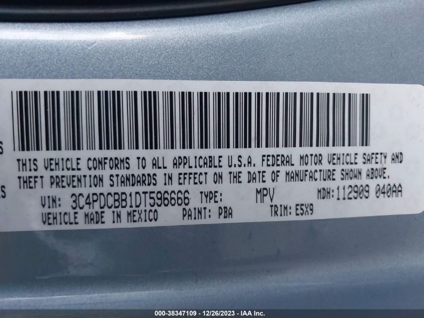 2013 DODGE JOURNEY SXT - 3C4PDCBB1DT596666