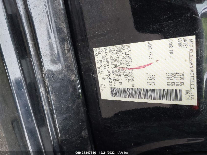 2015 NISSAN ALTIMA 2.5/S/SV/SL - 1N4AL3APXFN306620