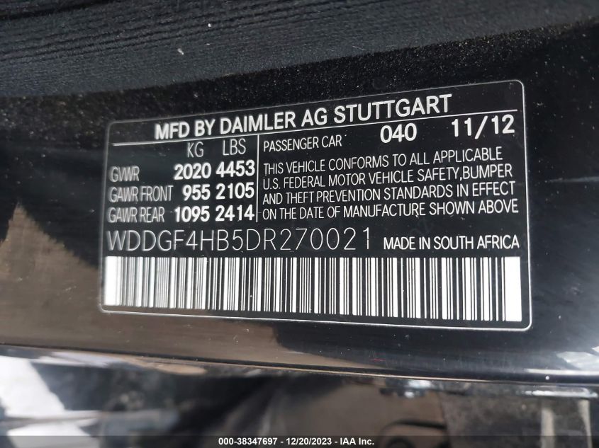 2013 MERCEDES-BENZ C 250 LUXURY/SPORT - WDDGF4HB5DR270021