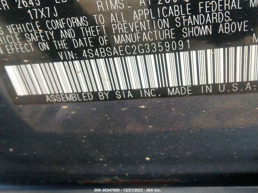 2016 SUBARU OUTBACK 2.5I PREMIUM - 4S4BSAEC2G3359091