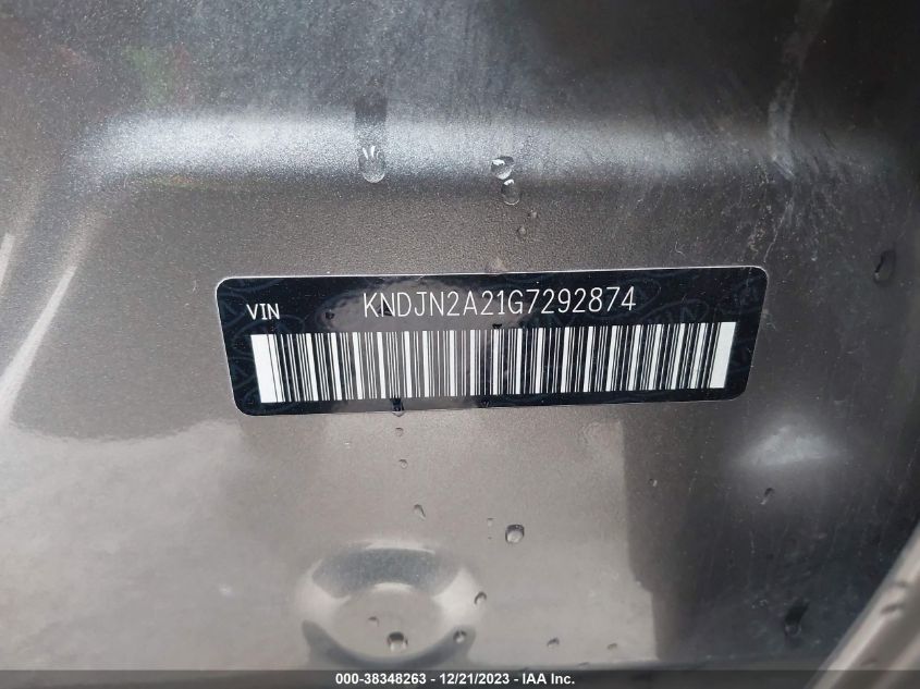 2016 KIA SOUL - KNDJN2A21G7292874