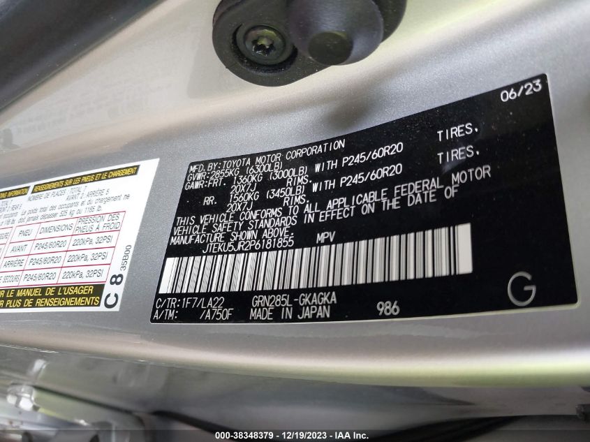 2023 TOYOTA 4RUNNER LIMITED - JTEKU5JR2P6181855