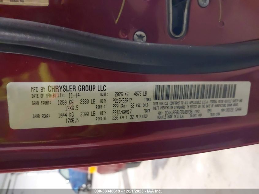 2015 JEEP PATRIOT LATITUDE - 1C4NJRFB1FD188738