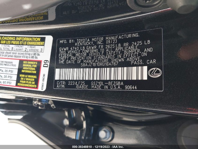 2024 LEXUS ES 350 350 F-SPORT HANDLING - 58AJZ1B19RU165674