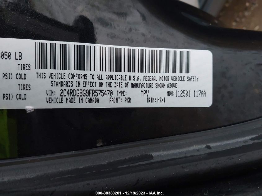 2015 DODGE GRAND CARAVAN AVP/SE - 2C4RDGBG9FR575470