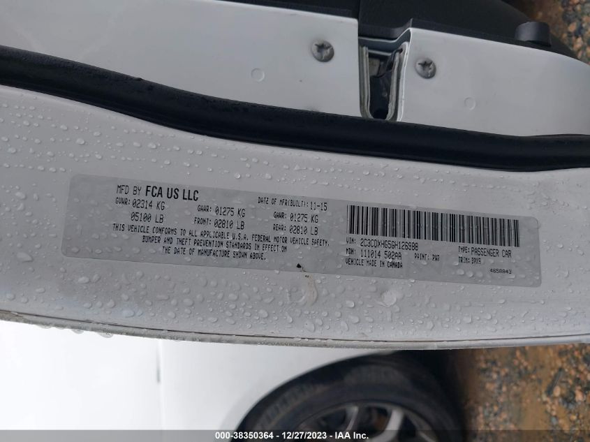 2016 DODGE CHARGER SXT - 2C3CDXHG5GH126988