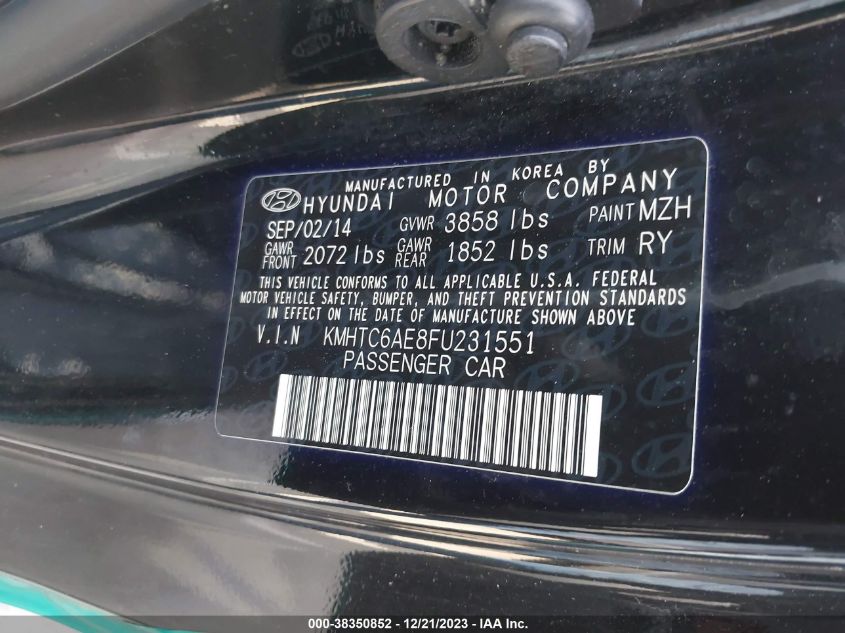 2015 HYUNDAI VELOSTER TURBO - KMHTC6AE8FU231551