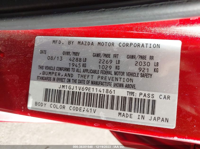 2014 MAZDA MAZDA6 I TOURING - JM1GJ1V69E1141861