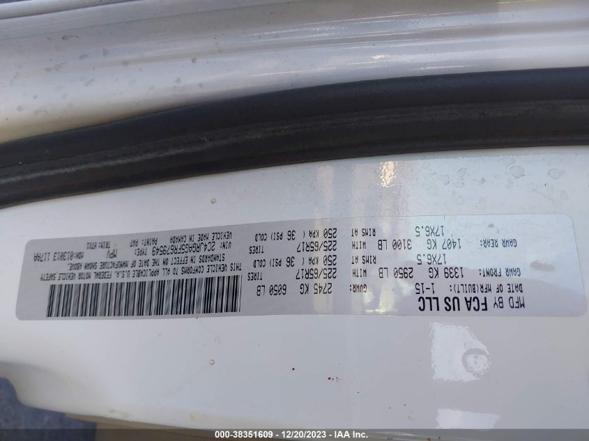 2015 RAM CARGO TRADESMAN 2C4JRGAG5FR679549