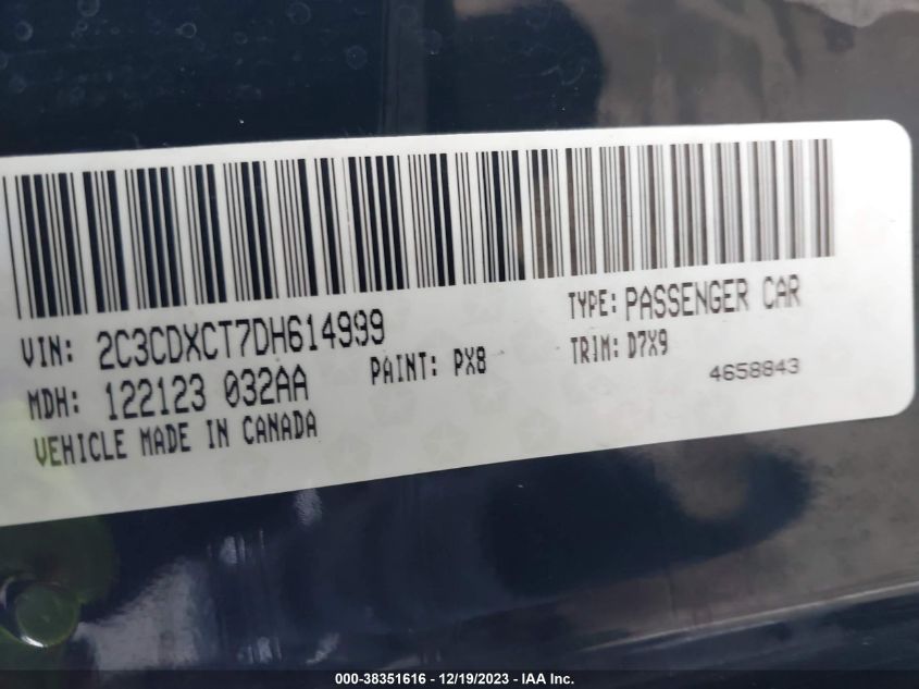2013 DODGE CHARGER R/T - 2C3CDXCT7DH614999