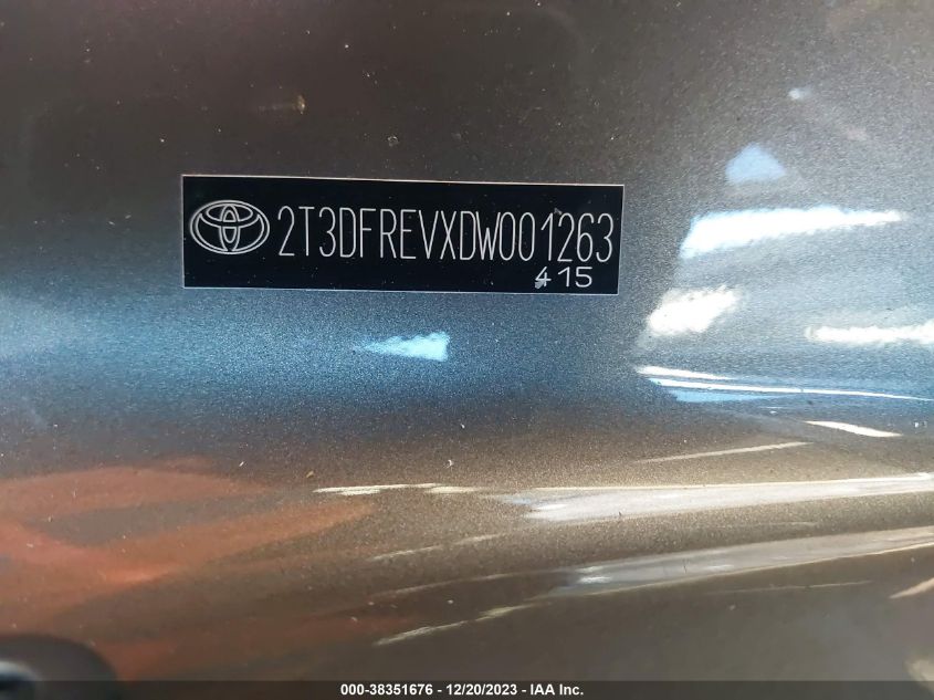 2013 TOYOTA RAV4 LIMITED - 2T3DFREVXDW001263