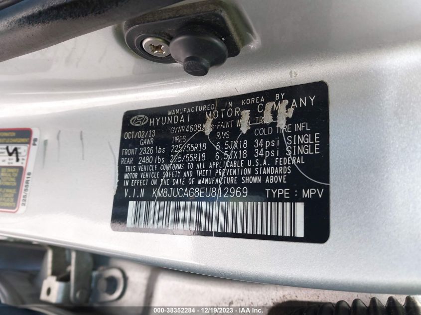 2014 HYUNDAI TUCSON GLS/LIMITED/SE - KM8JUCAG8EU812969