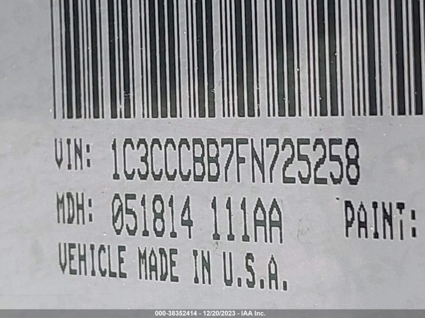 2015 CHRYSLER 200 S - 1C3CCCBB7FN725258