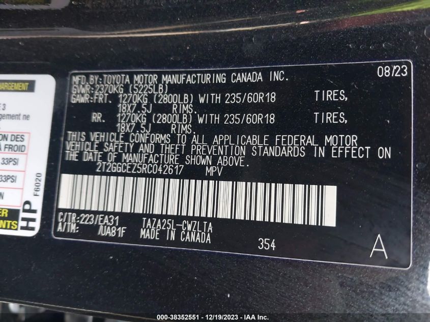 2024 LEXUS NX 350 PREMIUM 2T2GGCEZ5RC042617