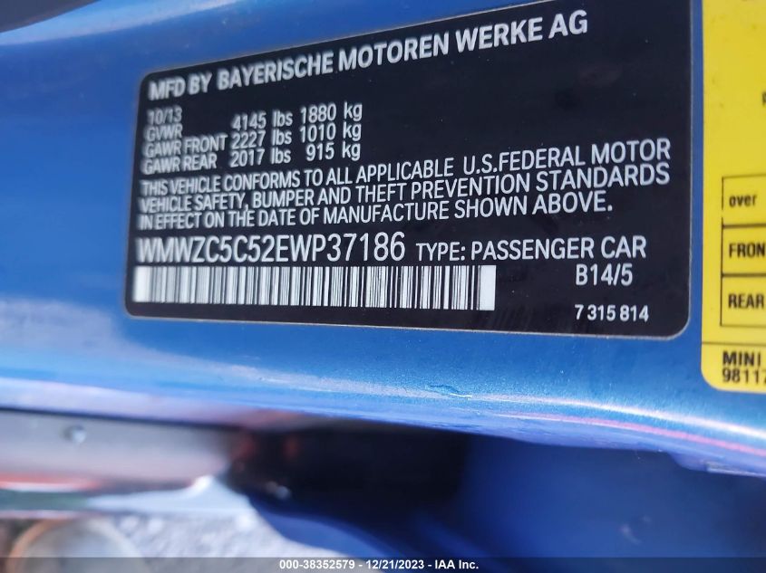 2014 MINI COUNTRYMAN COOPER S - WMWZC5C52EWP37186