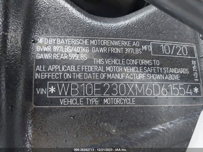 2021 BMW S 1000 RR - WB10E230XM6D61554