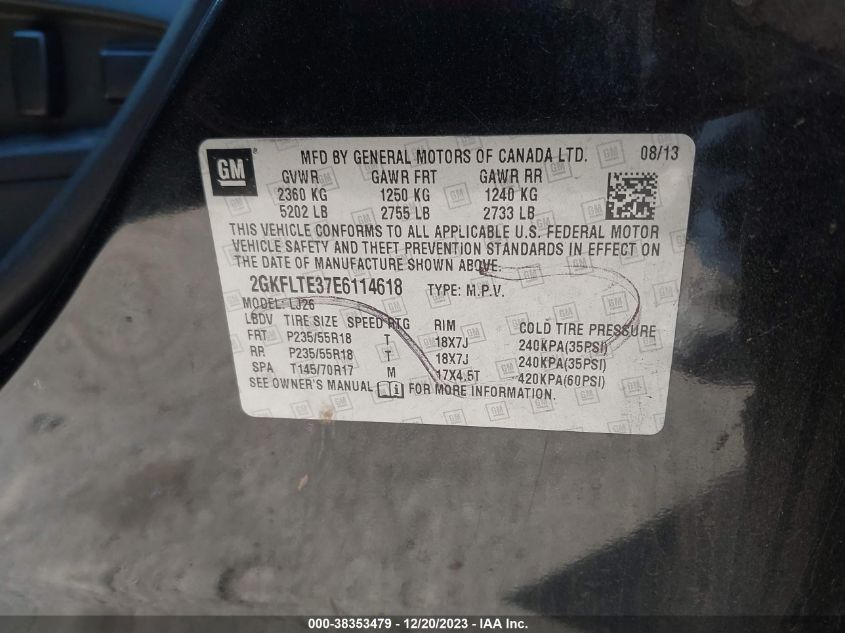 2014 GMC TERRAIN SLT-2 - 2GKFLTE37E6114618