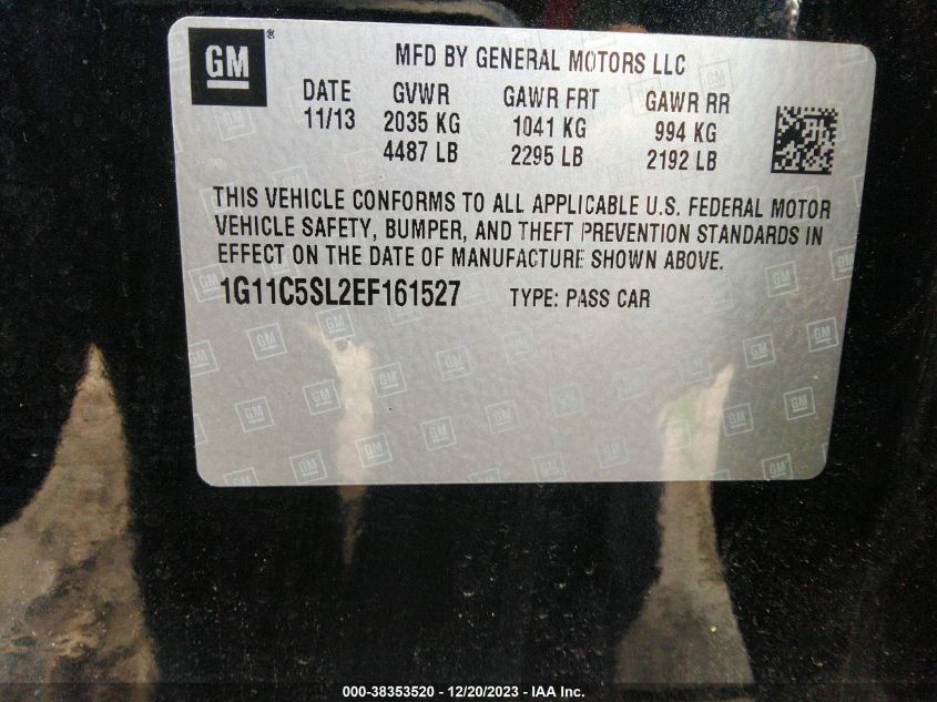 2014 CHEVROLET MALIBU 1LT - 1G11C5SL2EF161527