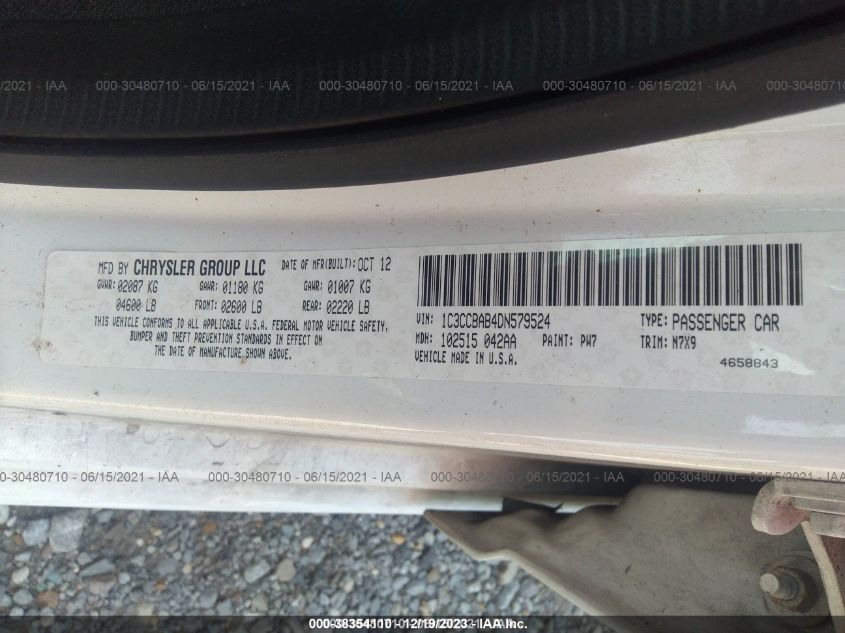 2013 CHRYSLER 200 LX - 1C3CCBAB4DN579524