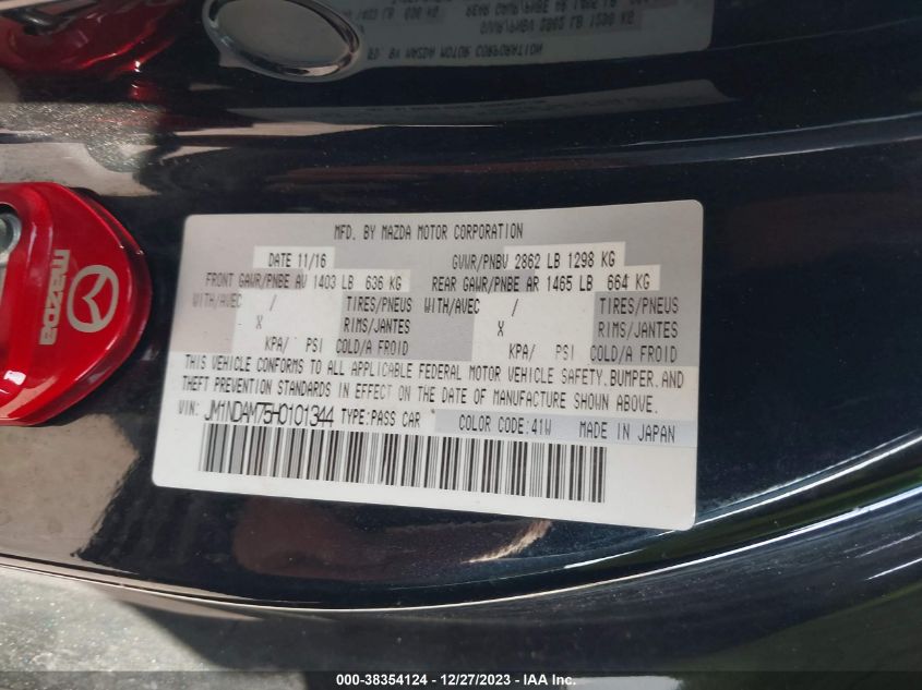 2017 MAZDA MX-5 MIATA RF GRAND TOURING JM1NDAM75H0101344