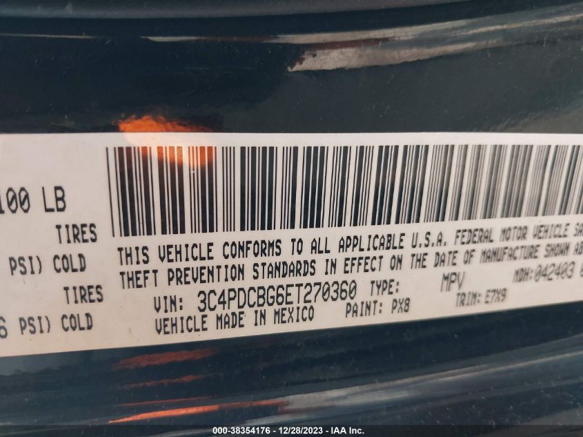 2014 DODGE JOURNEY SXT - 3C4PDCBG6ET270360